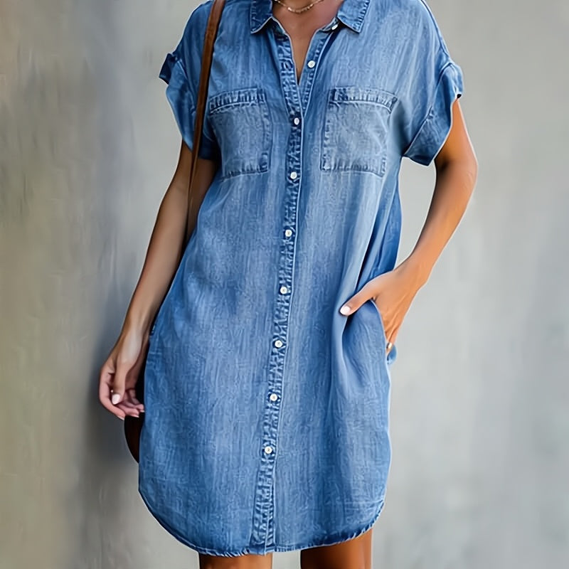 Robe Femme Longue en Jean Confortable pour un Style Décontracté-1